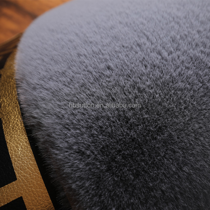 Washable,3' Diameter Faux Rabbit Fur Rug Round Fur Rug Fluffy Area Rug