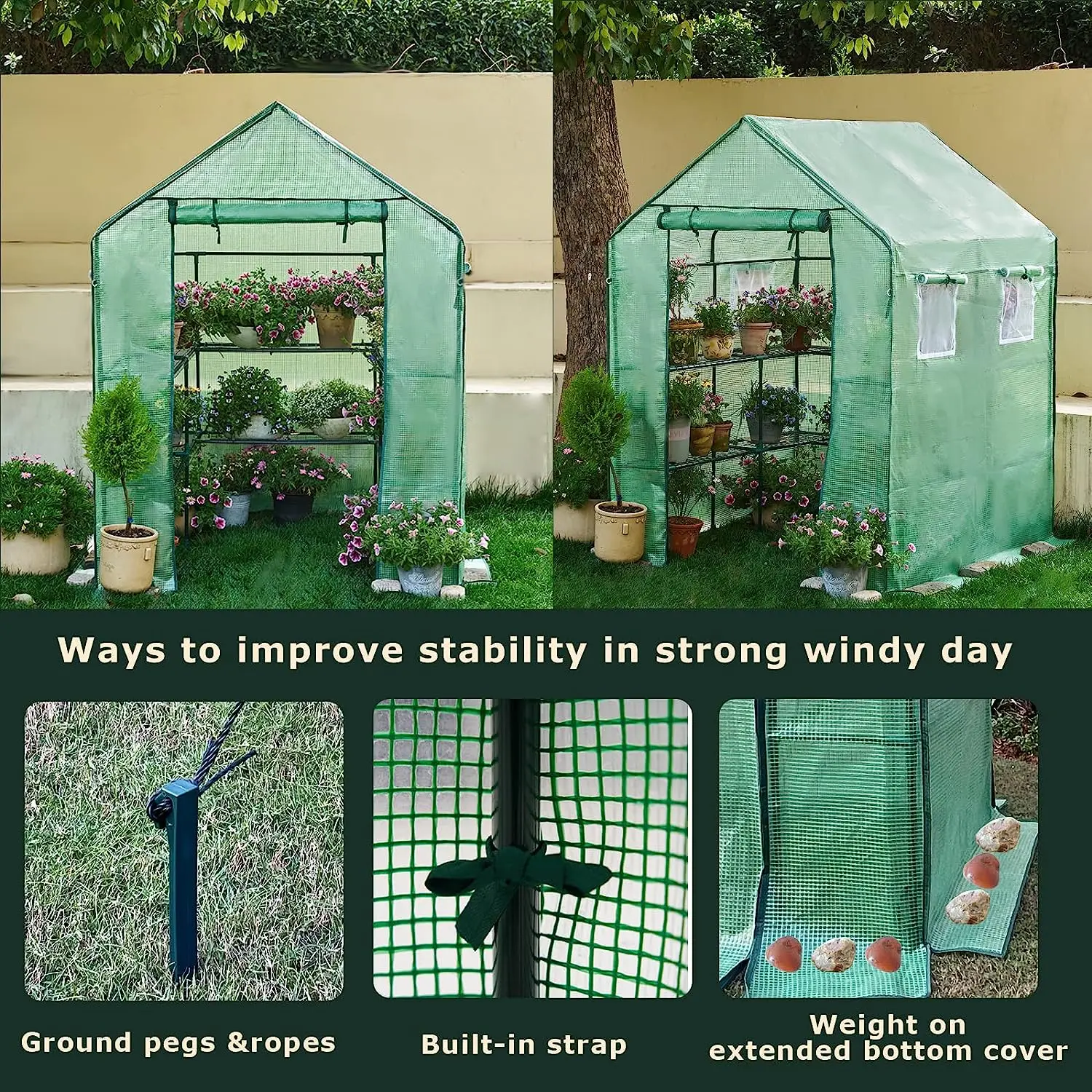 Indoor Outdoor Greenhouse Garden Green Houses Instant Pop-up Greenhouse ...