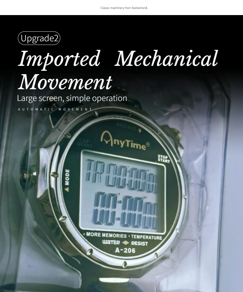 Professional Electric Stopwatch/kids Stopwatch Count Up 75.5*64*15.5mm