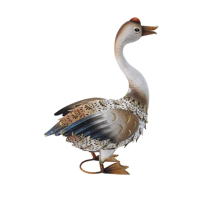 Mallard Outdoor Sculpture Duck Animal  Statue Metal Art for Outdoor Patio Backyard