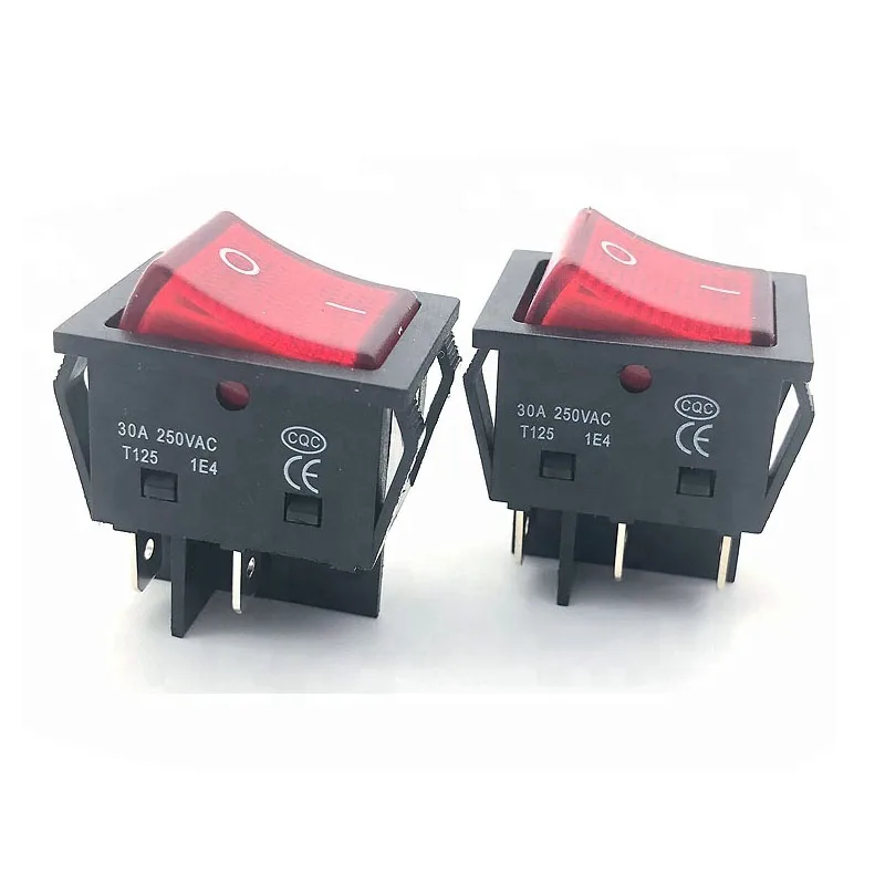 Rocker Switch LED on off 30A/250V Heavy Duty 4 Pin DPST IP67