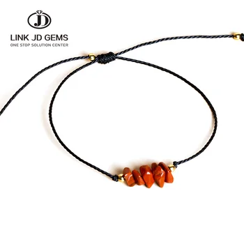 Natural Crystal Stone Beads Bracelet Amethysts Gravel Hand Woven Rope Chain Adjustable Bracelets