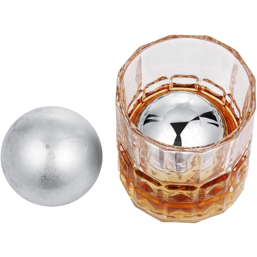 55mm Stainless Steel Metal Balls Round Stone Ice Cube Whiskey Ice