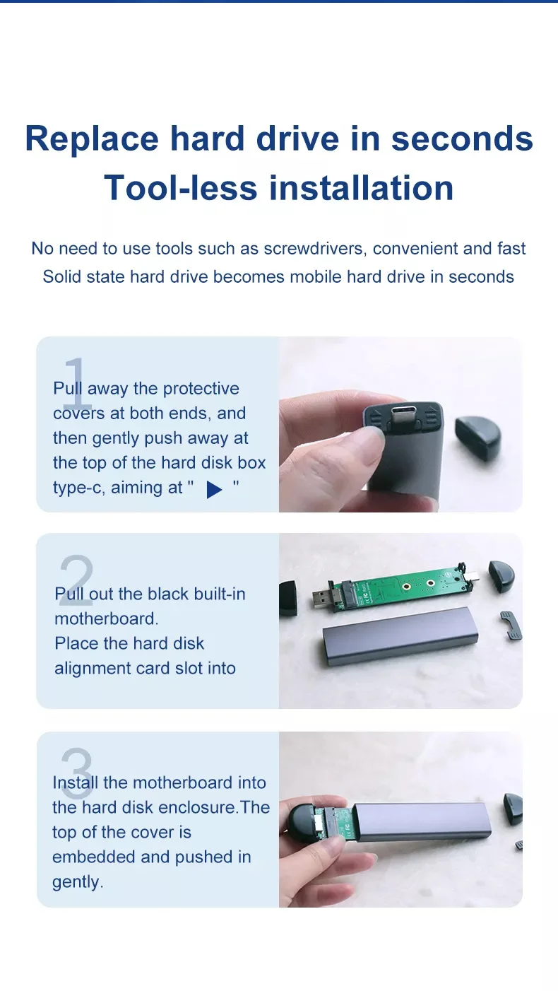 Внешний мобильный m2 NVMe/SATA M.2 ssd Тип c чехол для жесткого диска футляр для диска
