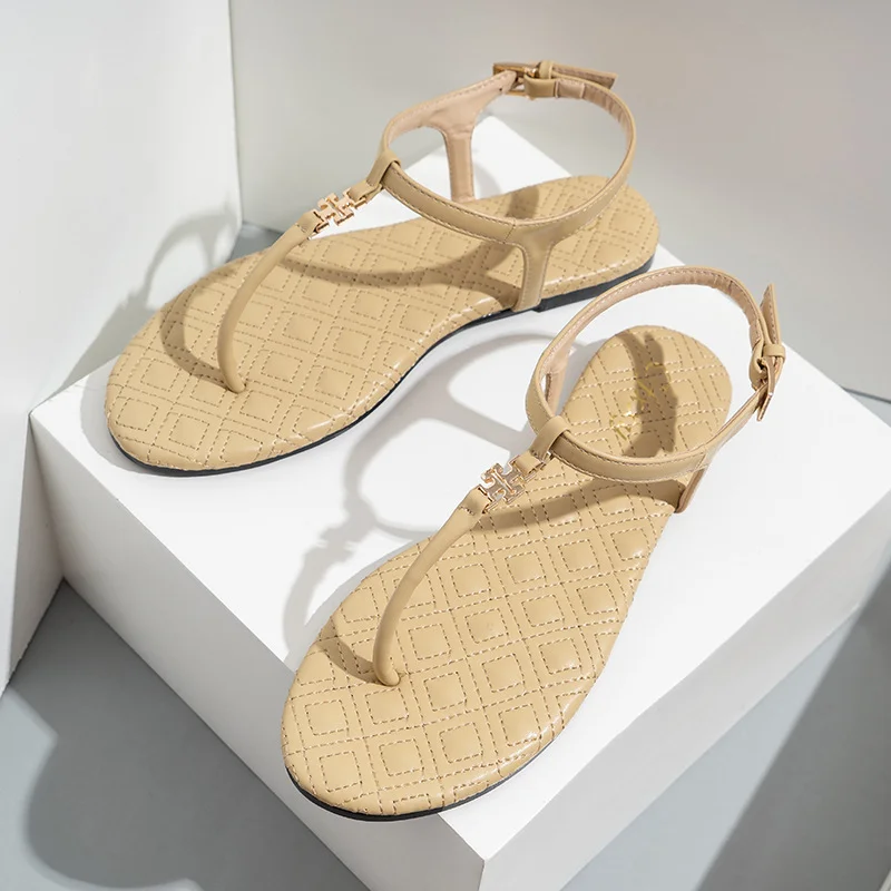 Ready To Ship Pu Upper Comfortable Sandalesfemmeplat Sandalias Mujer