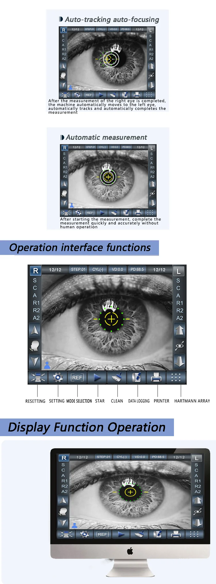 Optometry Eye Test Equipment ARK-1 Auto Refractometer Keratometer Auto Refractor Keratometer