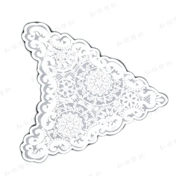 Thick white lace embroidered patch desktop decoration clothing accessories Flower Applique