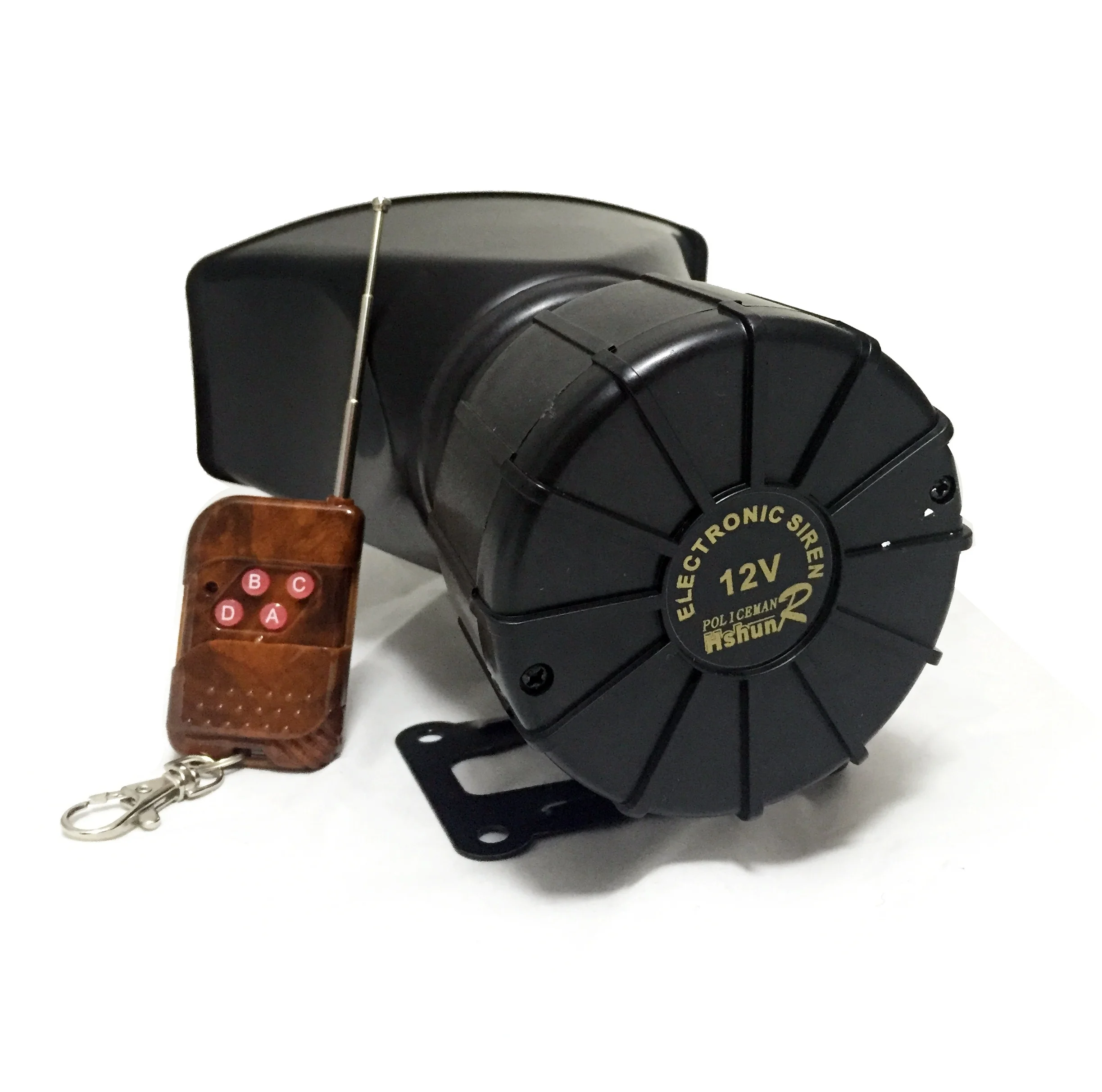 DC12V Wireless Remote Control Electronic Siren Warning Alarm with 4 Sounds