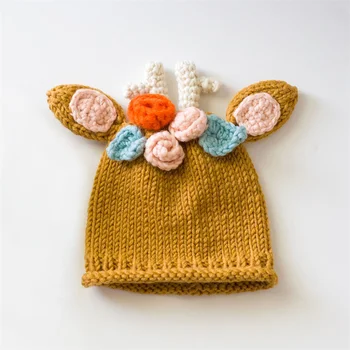 Custom crochet hat mustard crochet pattern woodlands deer hat crochet baby kids deer antler hat