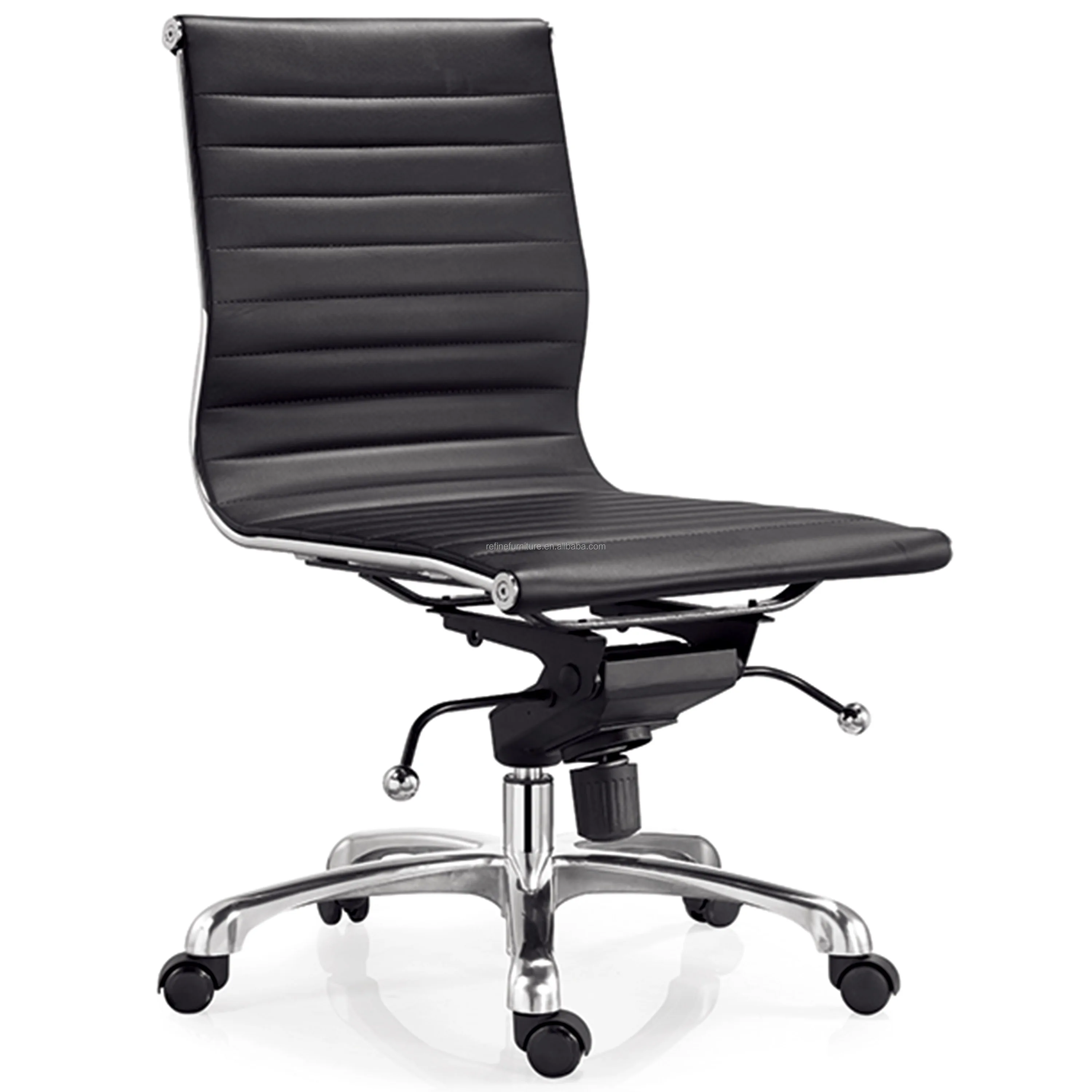 Mid Back Modern Task Executive Desk White Office Chair No Arms For