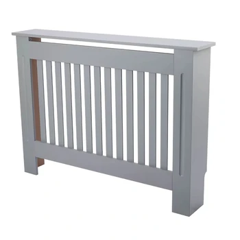 Large White MDF Wooden Bedroom Heater Covers for Tall Radiators Horizontal Slat Shelf Thicken Design for Living Room Cabinets