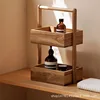 Acacia wood double-layer storage box 27*18*44