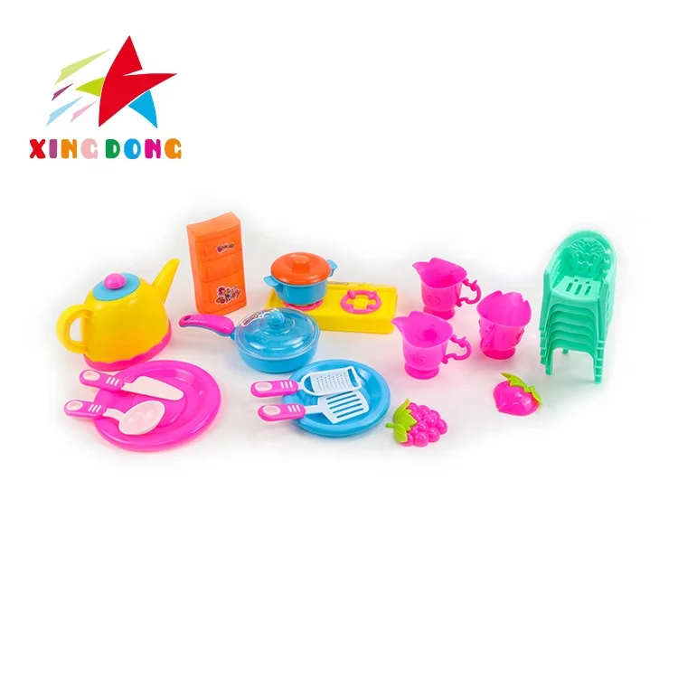 Cheap Cute Pretend Play Toys Educational Simulation Kitchen Cooking Tableware Play Set