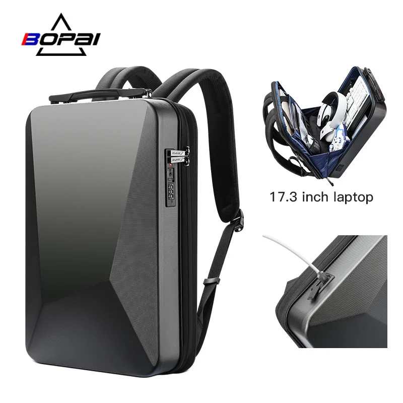Anti Theft Hard Shell Locking Laptop Backpack 15.6 Inch, Waterproof Ex