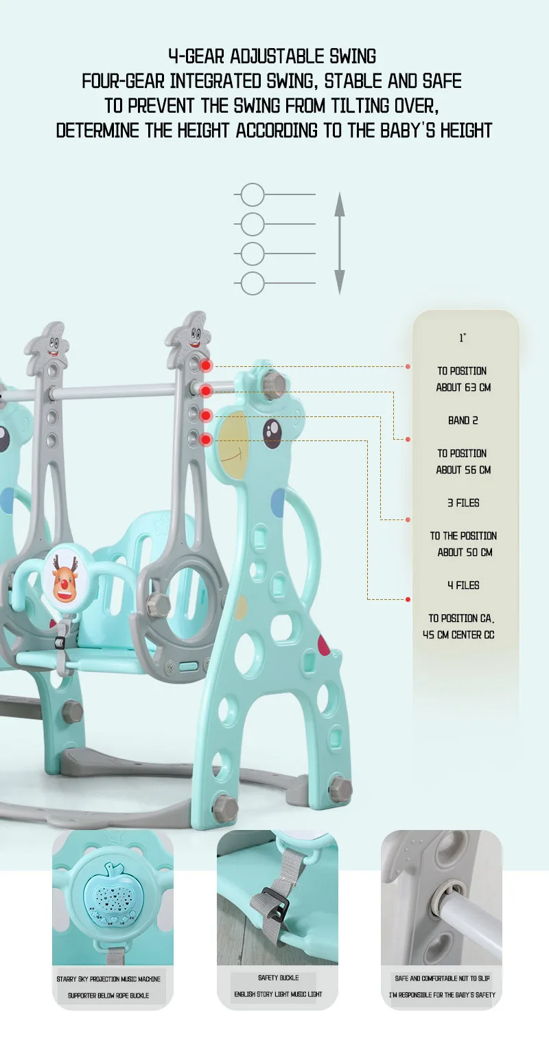 Multifunction Playhouse With Slide And Swing Musical Toddler Set