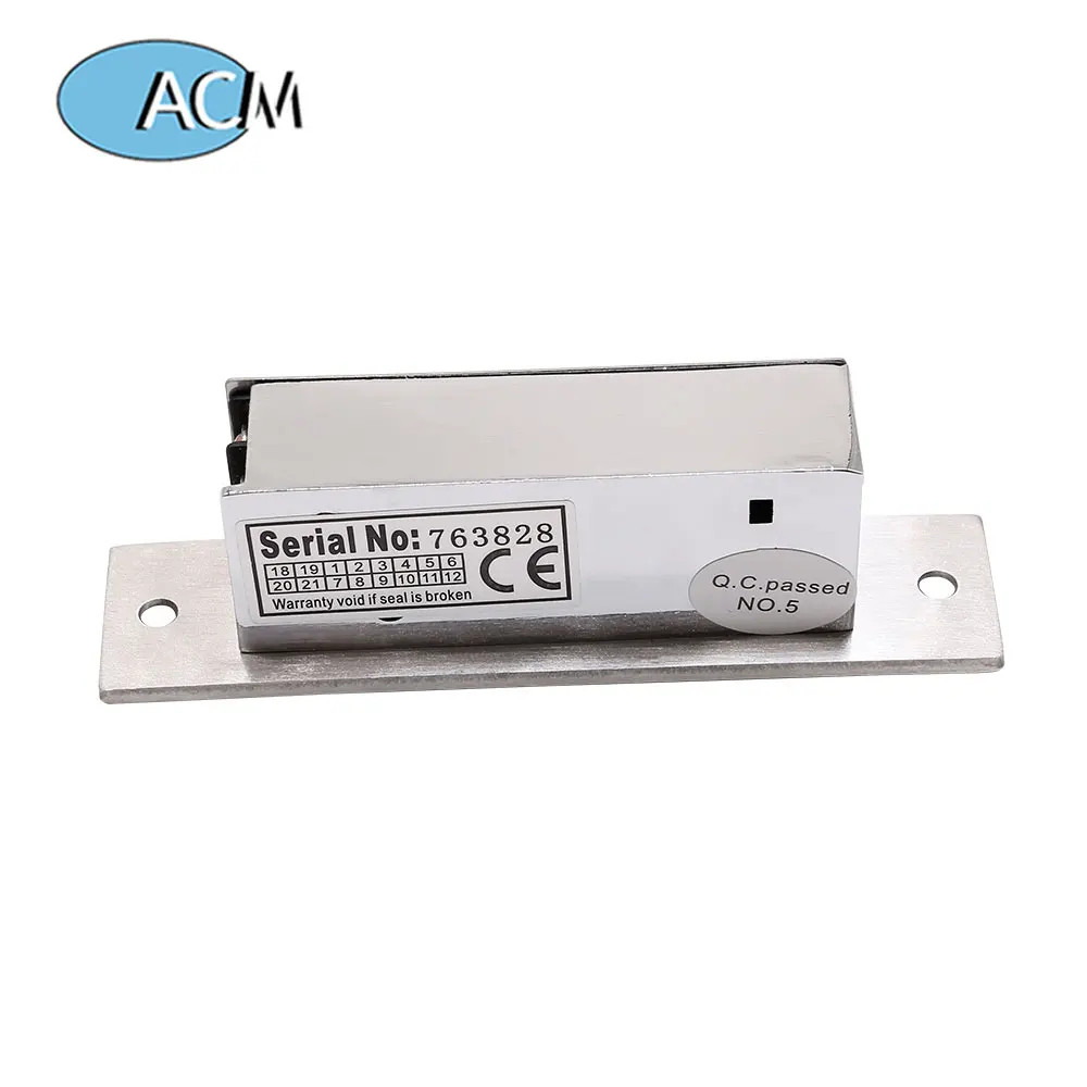 Adjustable Access Control System Lock Tongue Secure Glass Door Locker Unlock Mode NC NO 12V Narrow Type Electric Strike Lock