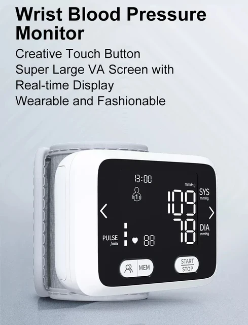 LCD Digital Wrist Blood Pressure Monitor Heart Beat Rate Pulse Meter W –  Abbey Tech Hub