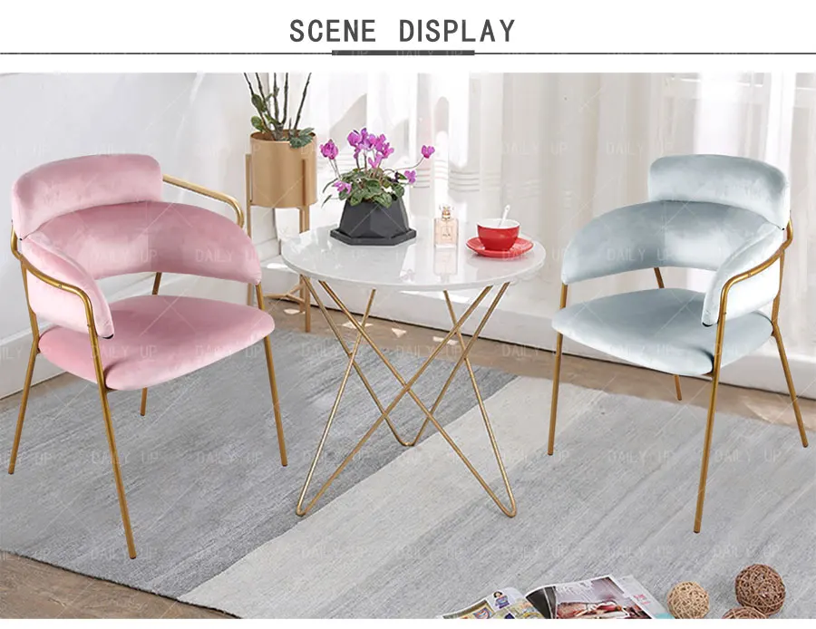 Dining room chair hotel luxury dinner chair Red velvet coffee shop chair