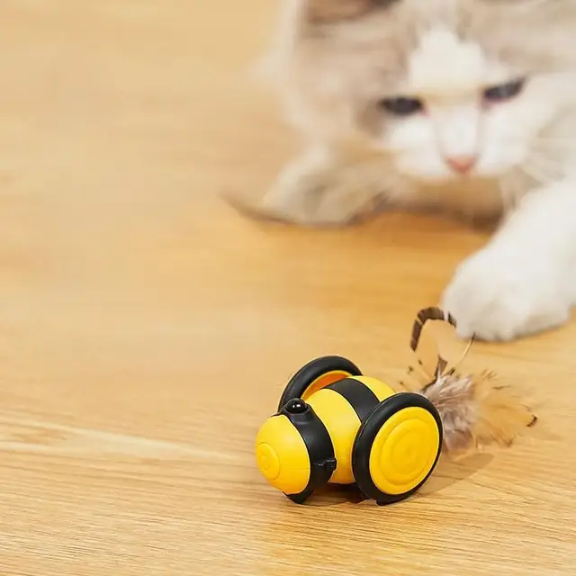 Bee Design Moving Toys Smart Cat Self Play Toys for Cats Kittens Automatic Colorful Cat Toys