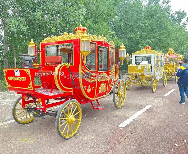 Golden Luxury Classical Princess Royal Carriage Wedding Sightseeing ...