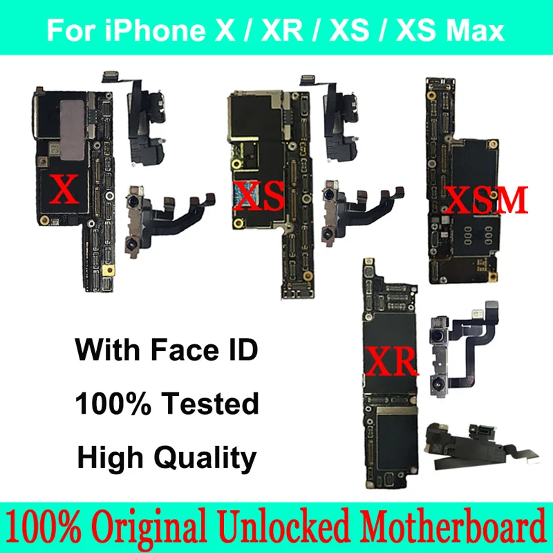 100% Оригинальный разблокированный мобильный телефон 64 Гб 128 ГБ 256 ГБ 512 ГБ материнская плата с распознаванием лица для iPhone 12 13 X XR XS Max 11 11Pro Max