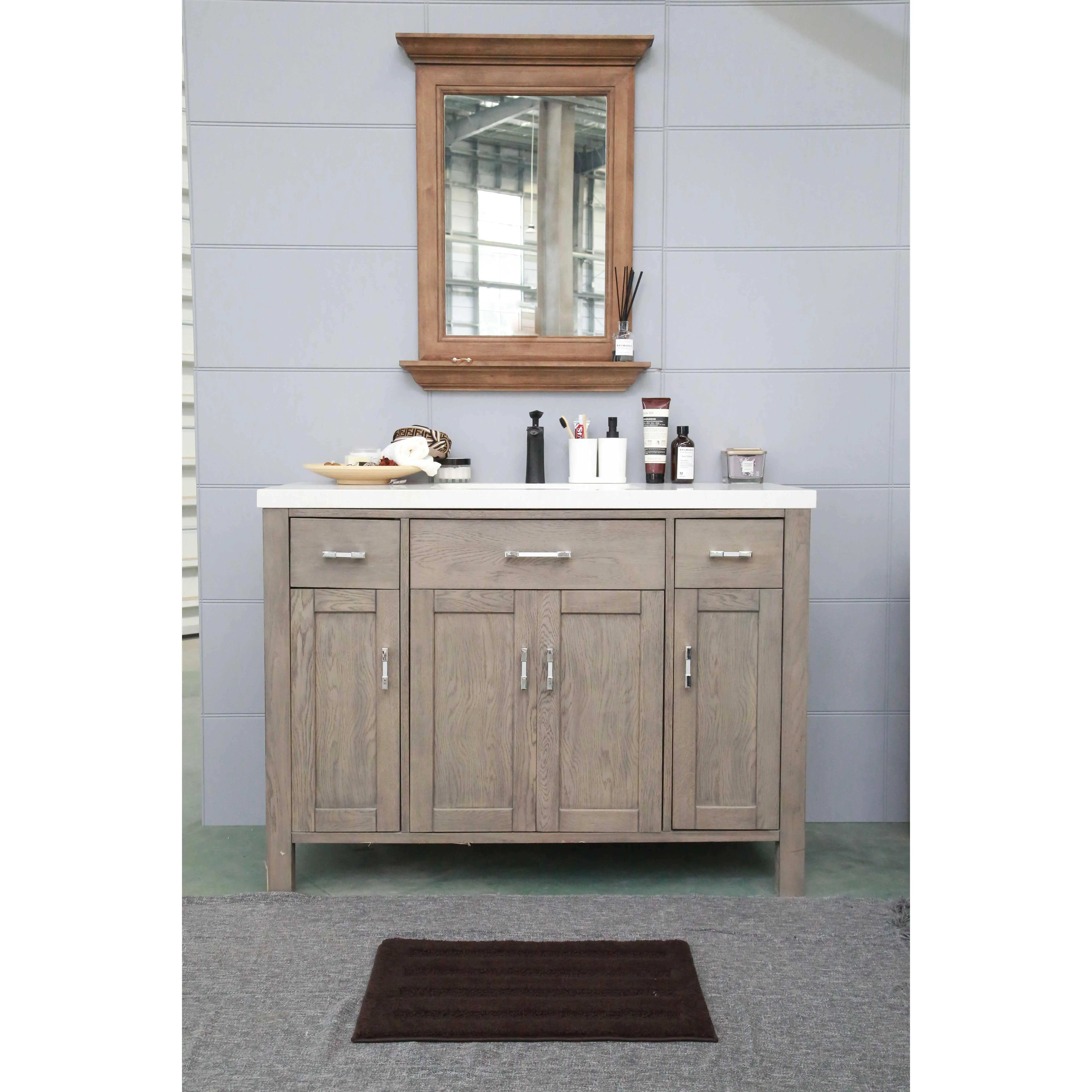 Wholesale Washroom Vanity Bathroom Cabinets In Brown Traditional Design 48 Inch Buy Bathroom Vanity Cabinet