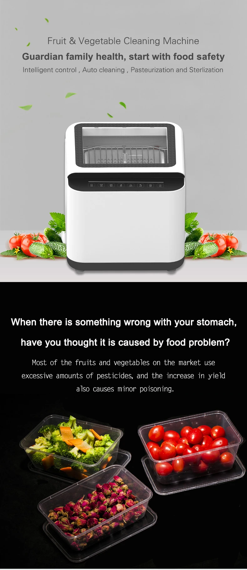 Hydroxy Ultrasonic Fruit And Vegetable Washing Cleaning Machine Basket ...