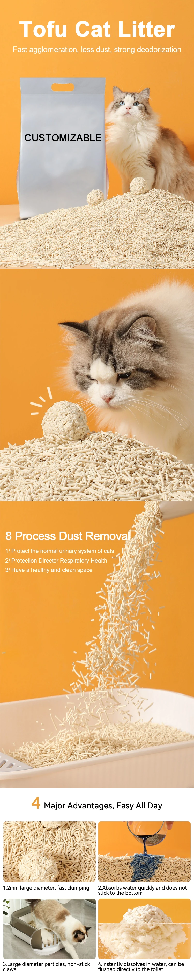 Activated Carbon Bentonite Cat Quick Bonding Low Dust Deodorizer Bulk