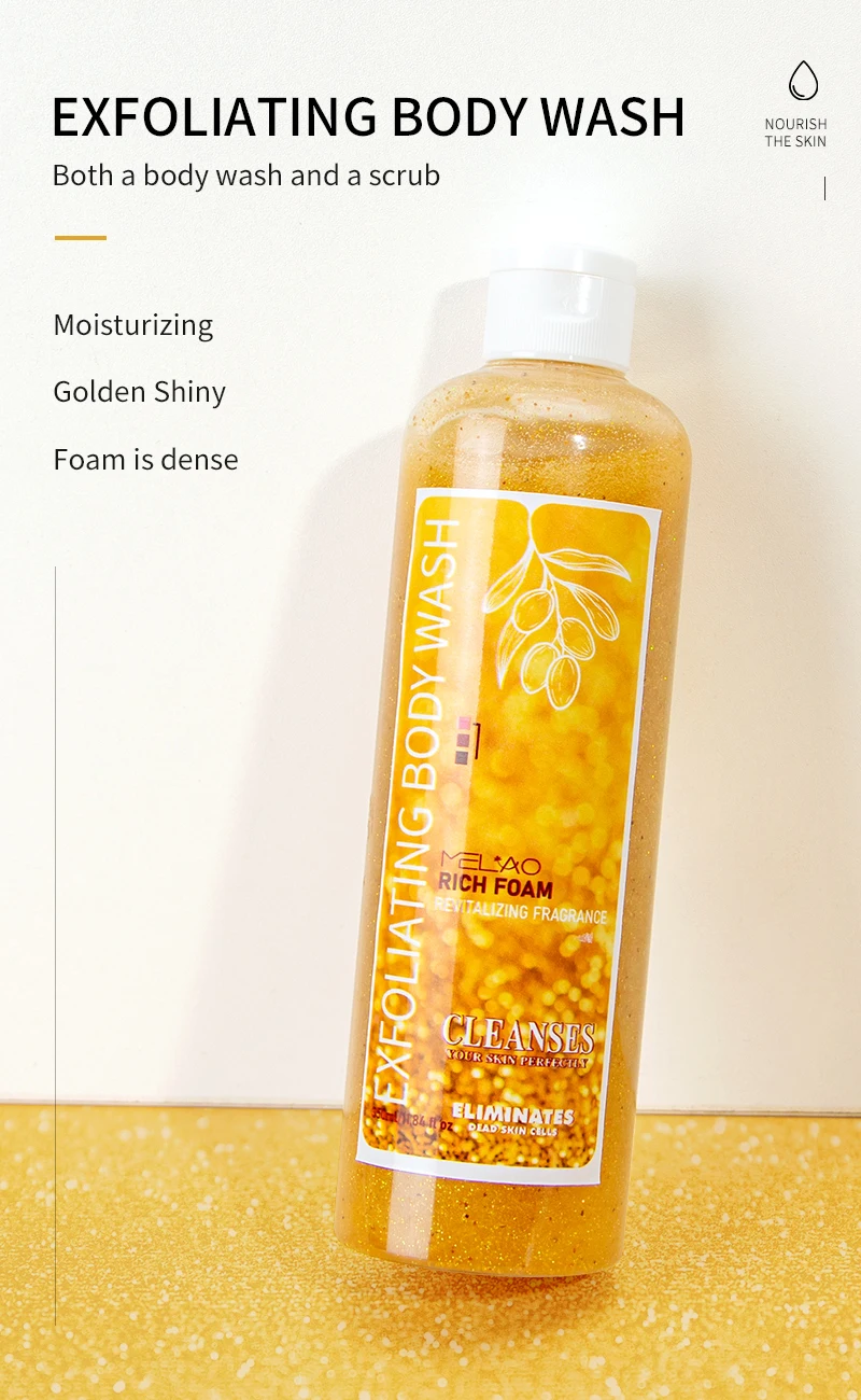 Custom Manufacturer Melao Skin Moisturizing Exfoliator Body Wash Thick