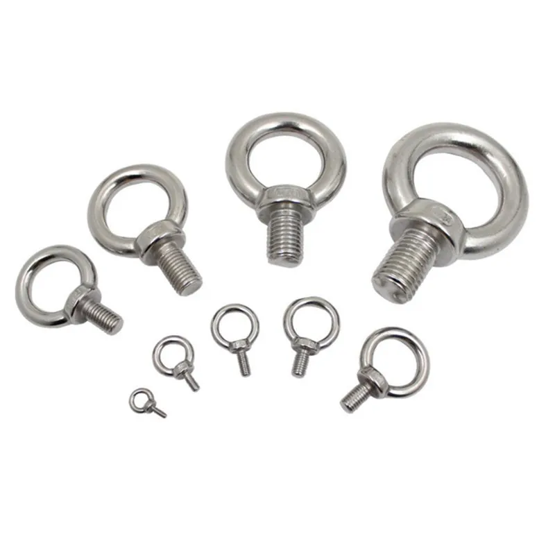 M10 M8 Stainless Steel Shoulder Lifting Eye Bolt Ring With Male Thread 