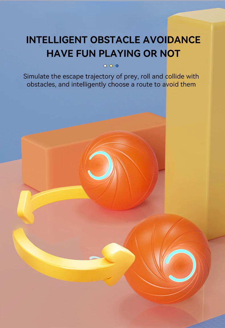 Pet Interactive Toy Automatic Rolling Dog Ball Electric Smart Bouncing Ball Pet Training Fashion Plastic Self Moving Toy