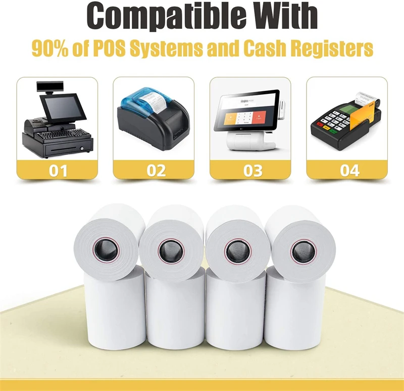 Thermal Receipt Printing Cash Register Paper Pos Thermal Paper Rolls 80x80 for POS Systems