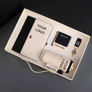 Customize 4-in-1 A5 Notebook Bundle Thick-Page Notepad, Power Bank, Keychain and Stainless Steel Gift Sets