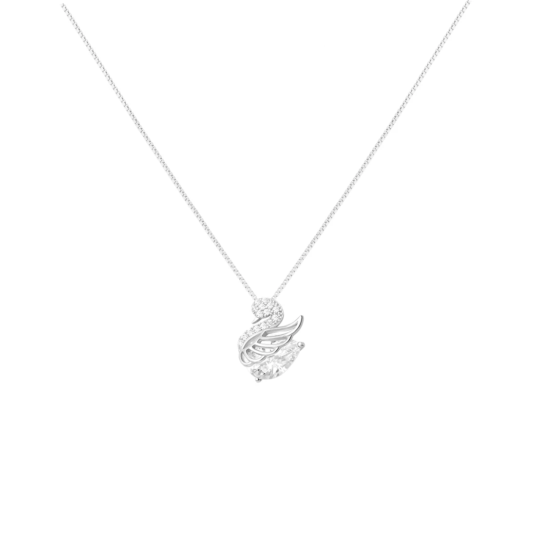 S925 Silver Swan Pendant Necklace for Engagement