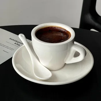 Factory Customize Espresso Coffee Mug Ceramic Coffee Cup Vintage Ceramic Espresso Cup with Saucer