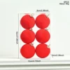 6-6PCS Flocked Balls - Red