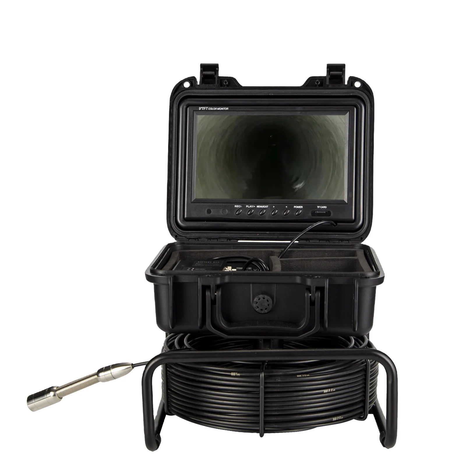 Camera pentru conducte de canalizare Endoscop 1080P cu nivelare automată de 512 HZ Industrial cu cap de 23 mm pentru inspecția conductelor de canalizare cu localizator