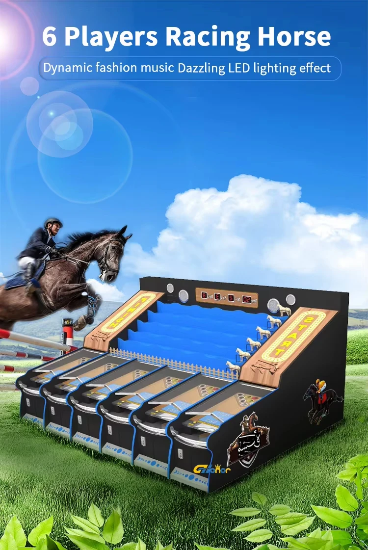 Horse Racing Ride Manual Roll a Ball Racing Game Horse Race Racing Game Machine Arcade Custom Carnival Games