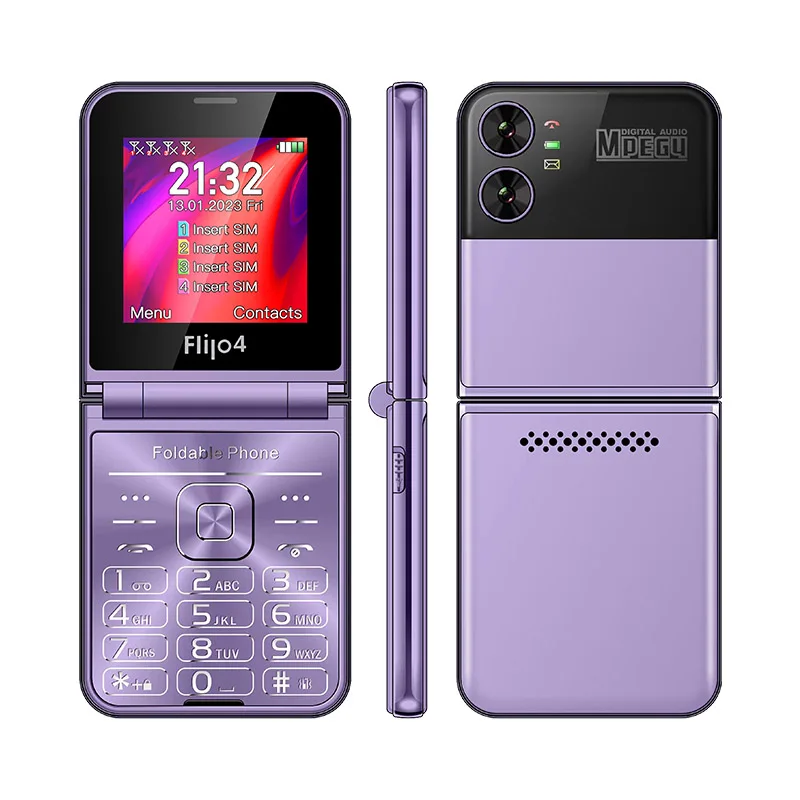 UNIWA F265 4 Sim Card Small Folding Mobile Phones