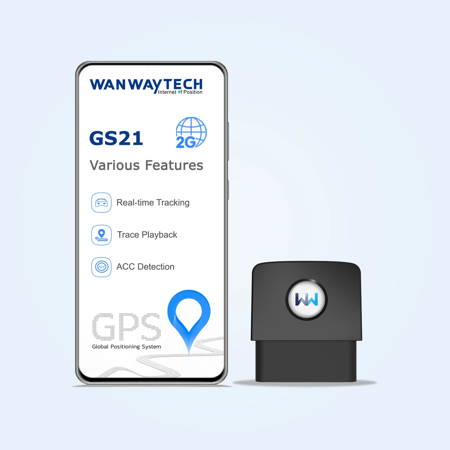 OBD2 SMS Web App Software GPS Tracker Automotive Use Device with History Playback 12-Month Warranty