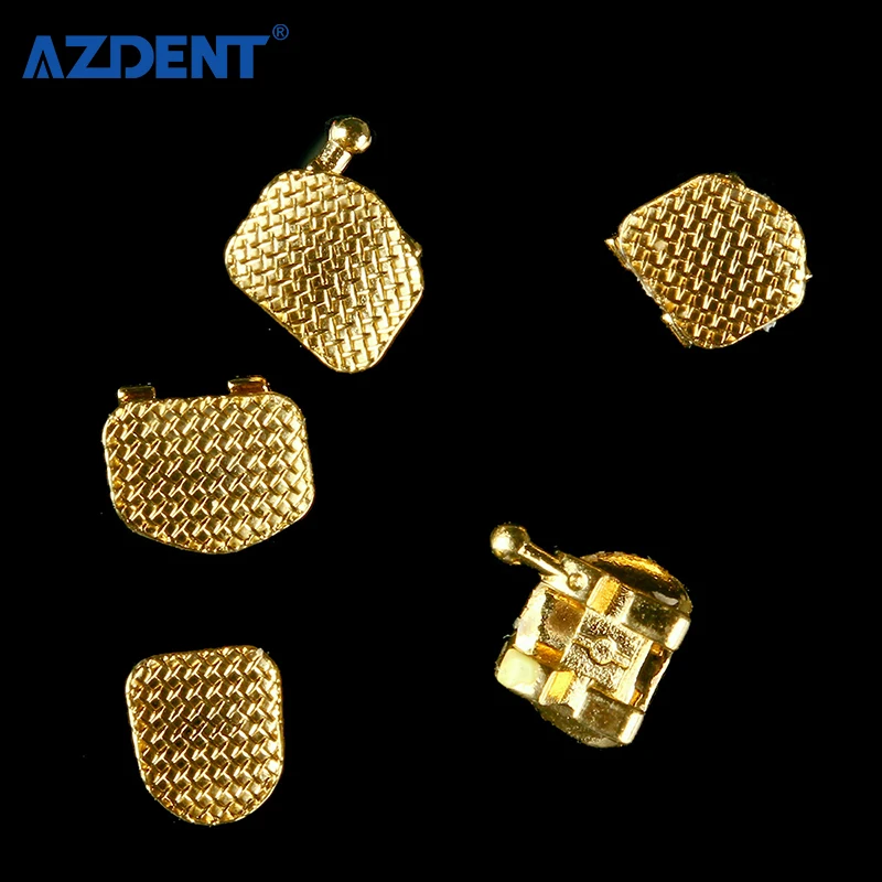 New Design Mini Roth Orthodontic Gold Plated Metal Braces Dental