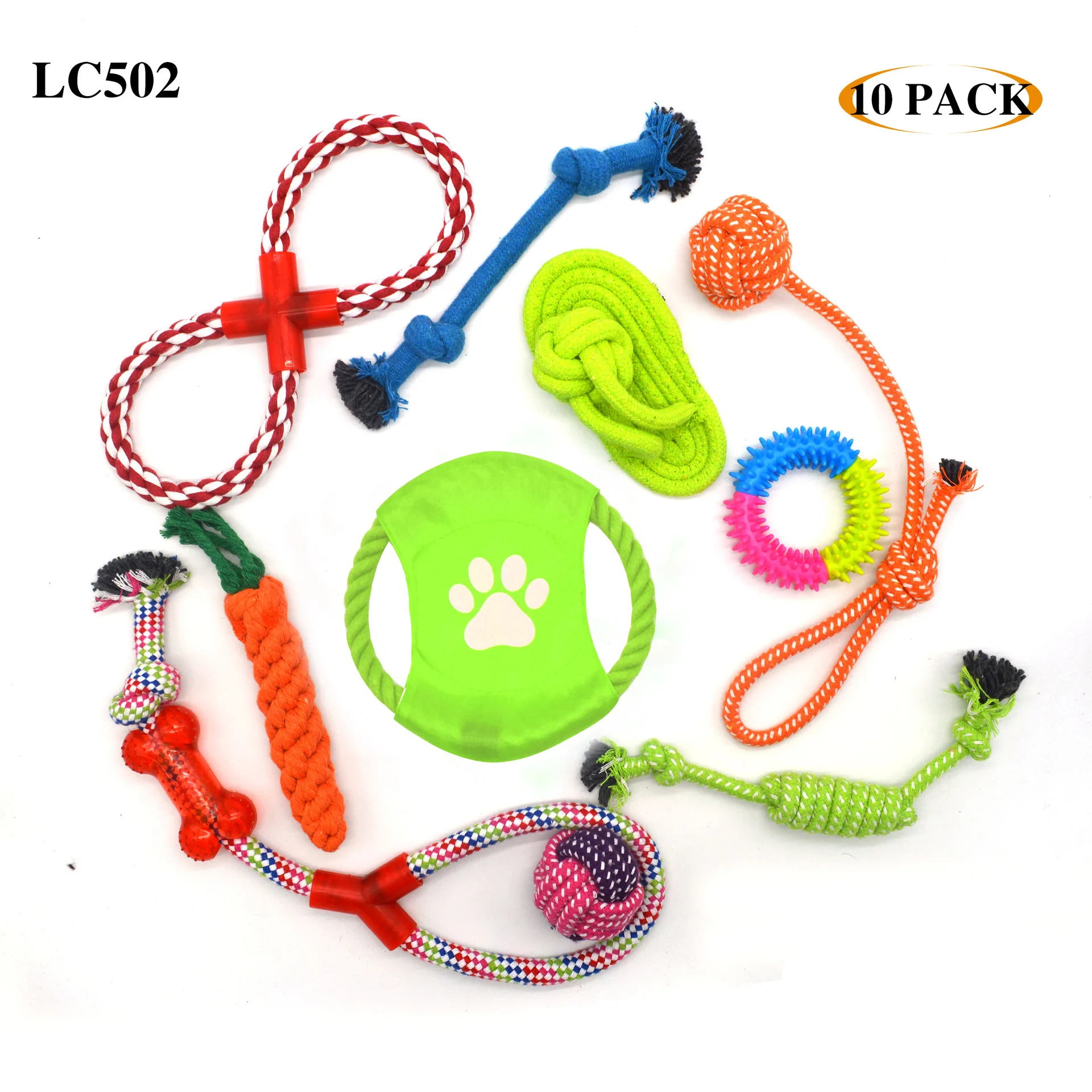 12 Pack Cotton Durable Squeaky Chew Puppy Small Medium Large Dog Toys