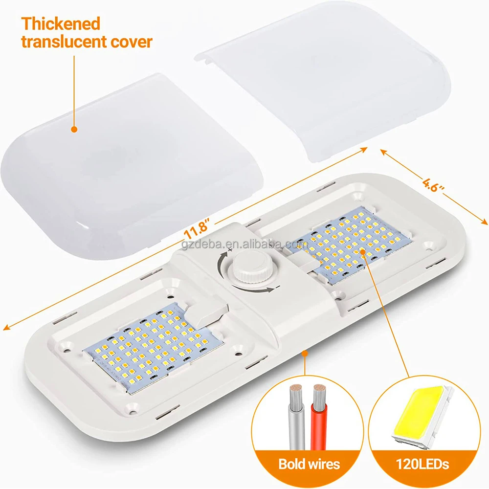 Marvix 12V/24V Oval LED Dome Light With On/Off Switch For Caravan, Motorhome, Boat, RV Interior | Slim Design