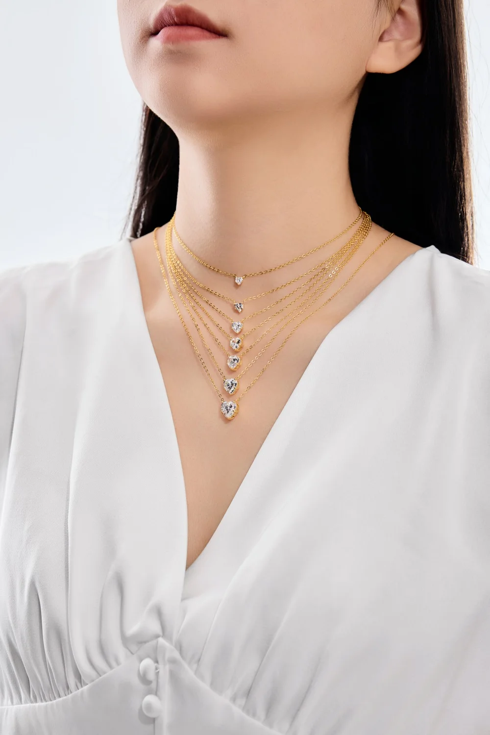 KAKODIY exquisite simple multi-size main stone 925 Sterling Silver chain infinite love heart-shaped 5A zirconia pendant necklace detail 9