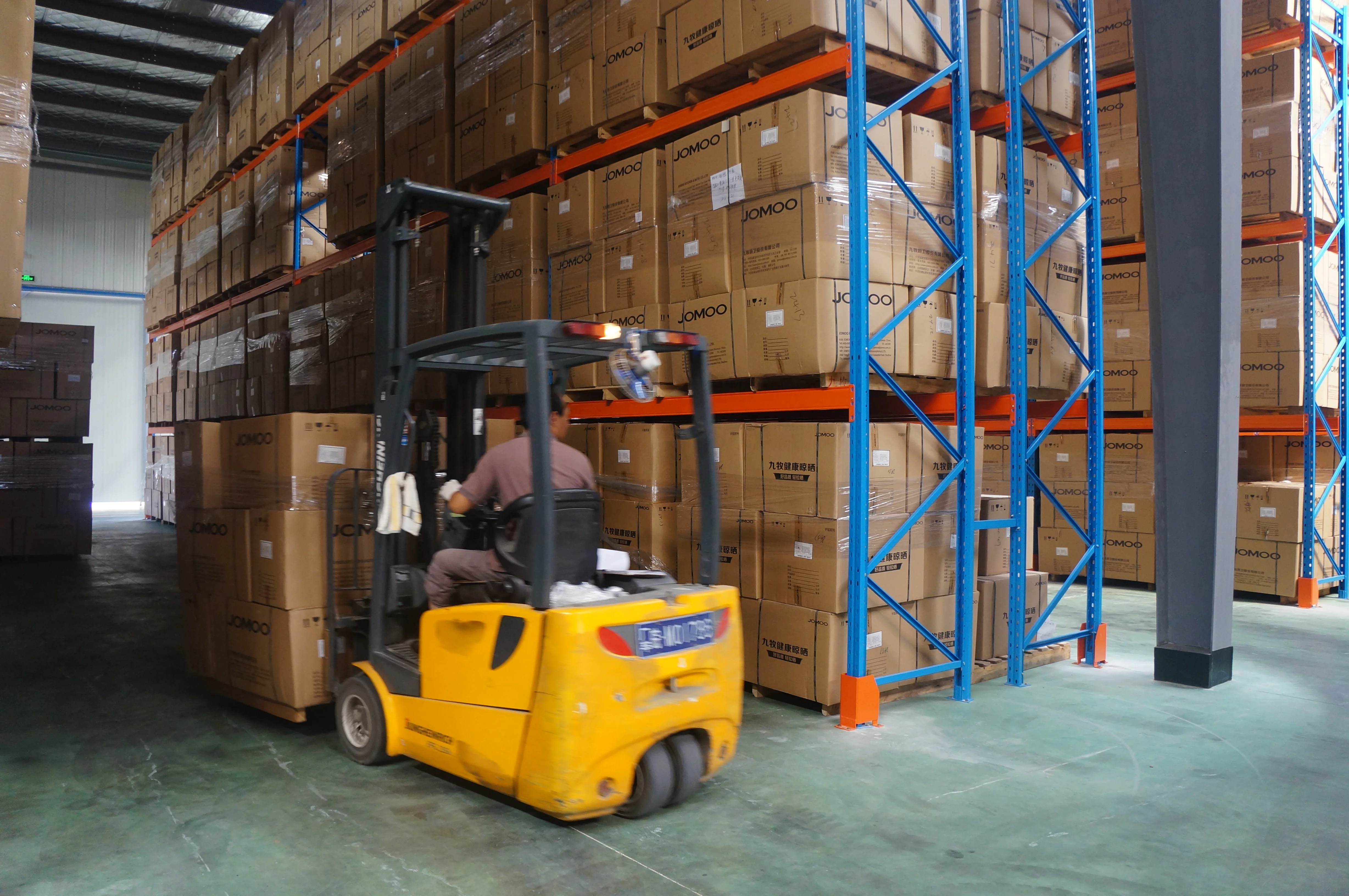 Heavy Store Rack Stackable Pallet Blue and Orange Pallet Racking