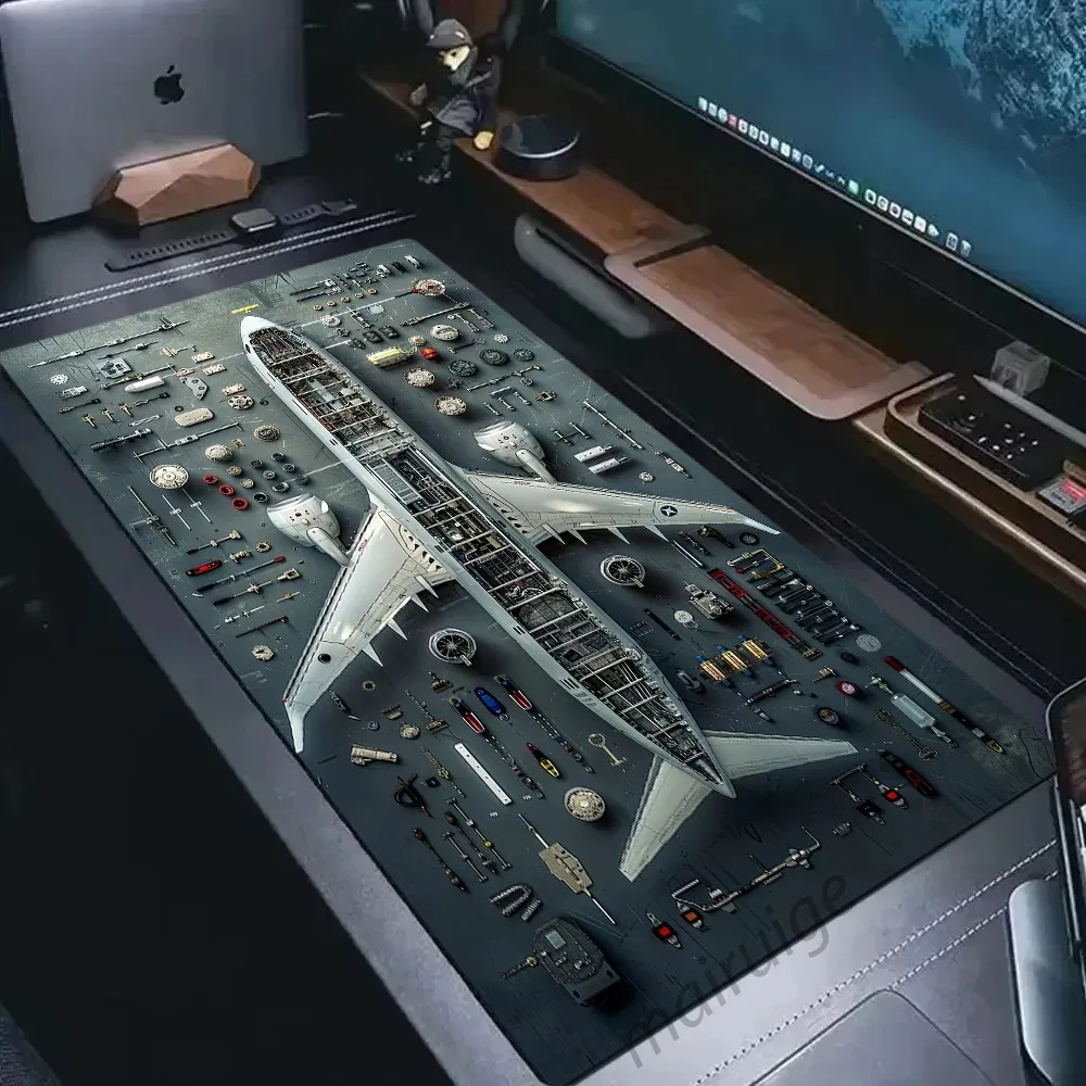 Airplane Components Retro Stylish Cool PC Gaming Mouse Pads Gamer Mats Teclado Pad Mat L aperçu 2