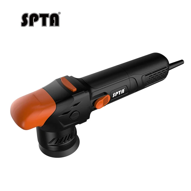 SPTA CP301-3/9,Orbit 9mm, Black&Orange 3 inch Dual Action Polisher 5-Meter Long Power Supply Cord Constant Speed Output