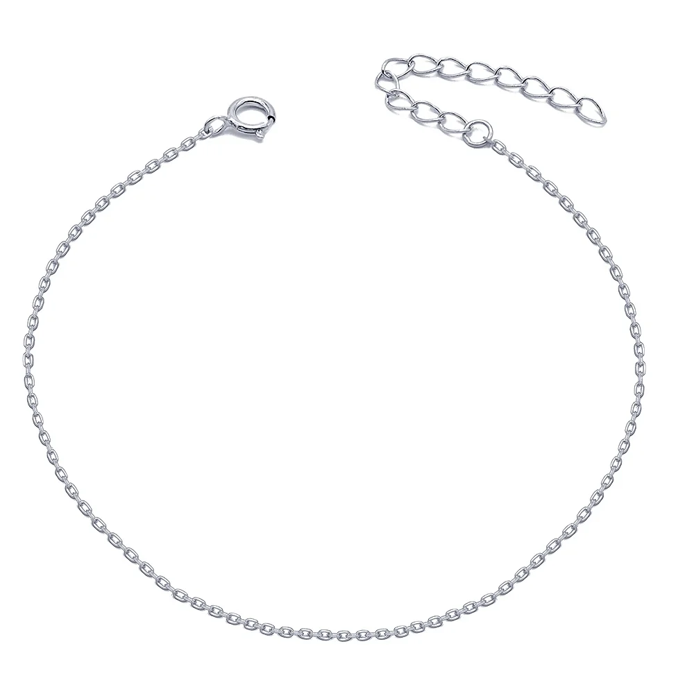 Wholesale 1mm Diamond Cut Cable Chain Bracelet Women 925 Sterling