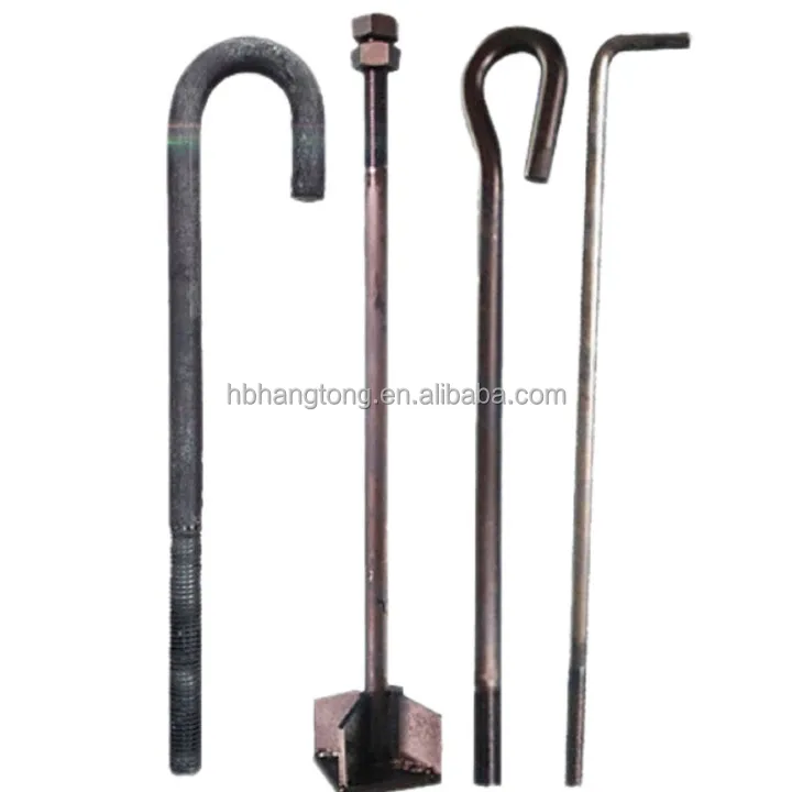 Factory Direct Sale L Type Anchor Bolt Foundation Bolt with Nut and Washer for Building Embedded Anchor Bolt