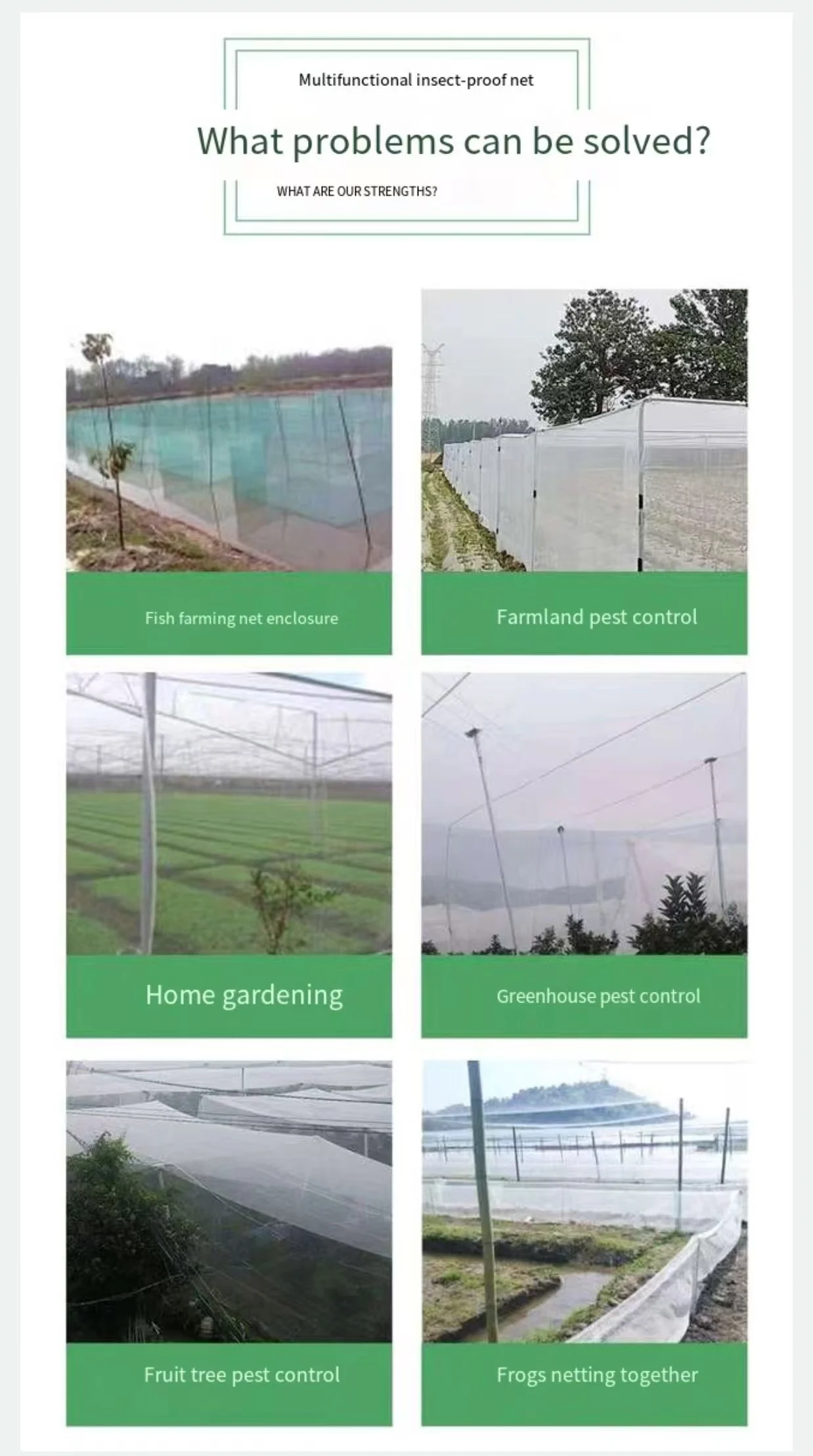 用于番石榴、樱桃、杨梅树和蔬菜的植物防虫网和鸟类防护网 - 防蚊蝇网，中国制造